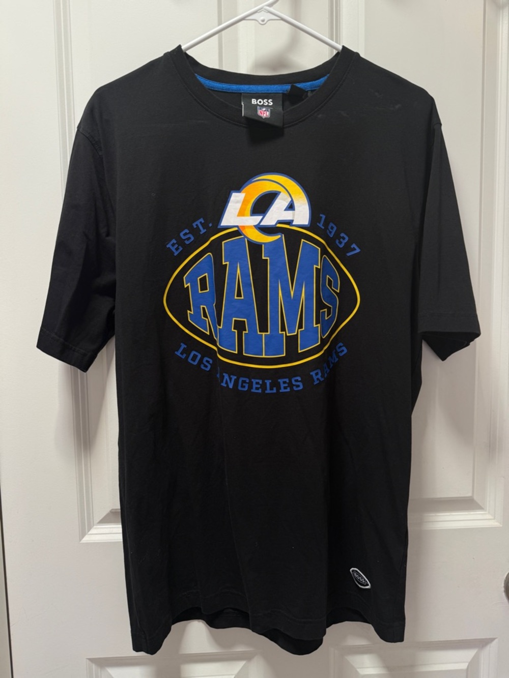 Boss Black Los Angeles Rams Graphic Tee with Blue and Gold Logo